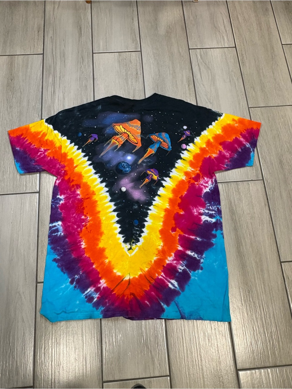 Liquid Blue Tie Dye Mushroom Tshirt Mens XXlarge AUTHENTIC
